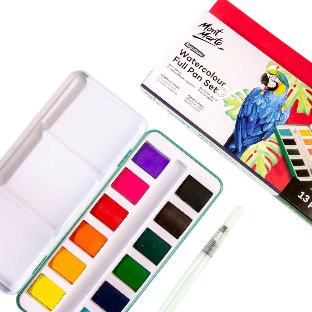 Mont Marte Watercolour Full Pan Set 13pc - Open Box